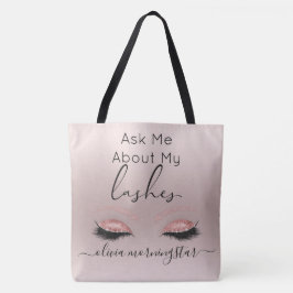 Bolsa Tote Luxe-Olhos-Rosa Pisca-se Especialista Blogger de B