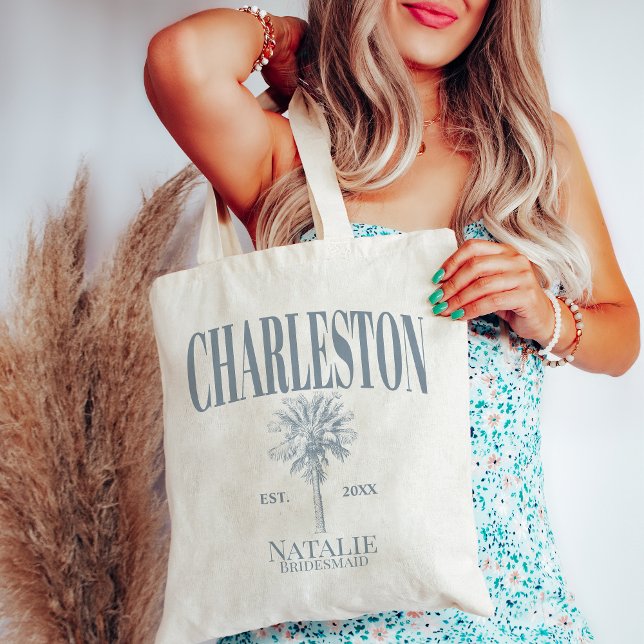 Bolsa Tote Luxe Palm Trees Charleston Bachelorette Costeira (Criador carregado)