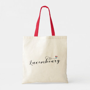 Bolsa Tote Luxembourg Flag Heart, Luxembourger Tote Bag
