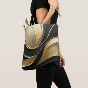 Bolsa Tote Luxo Dourado e negro moderno