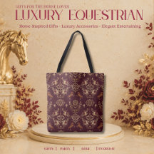 Luxo Equestre Borgonha e Dourado