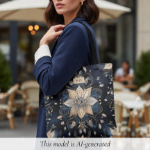 Luxo Navy Dourado Floral