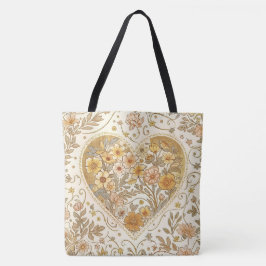 Bolsa Tote Luxury, , Beigi Gold ,Love Heart , Valentine's Day