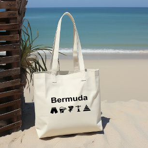 Bolsa Tote Luz-Cor monótonos dos ícones de Bermuda