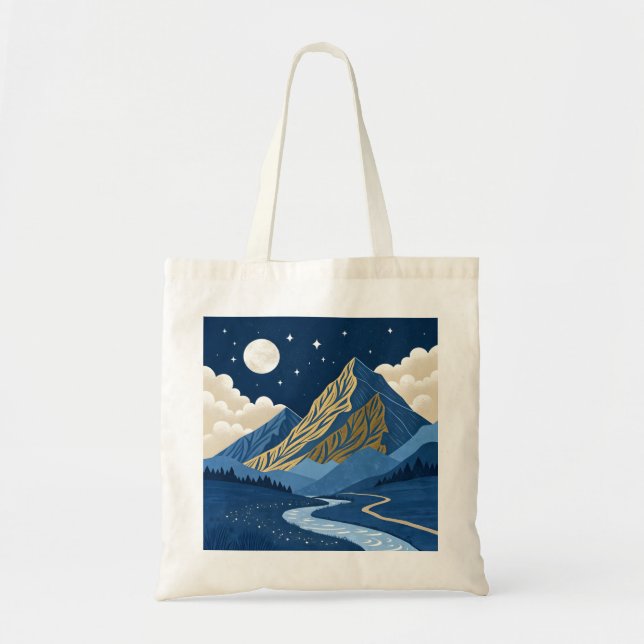 Bolsa Tote Luz da Lua na Montanha (Frente)