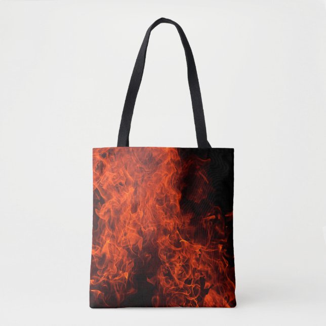Bolsa Tote Luz de fundo de incêndio preta a quente (Frente)