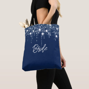 Bolsa Tote Luz de Pano Azul e Branco