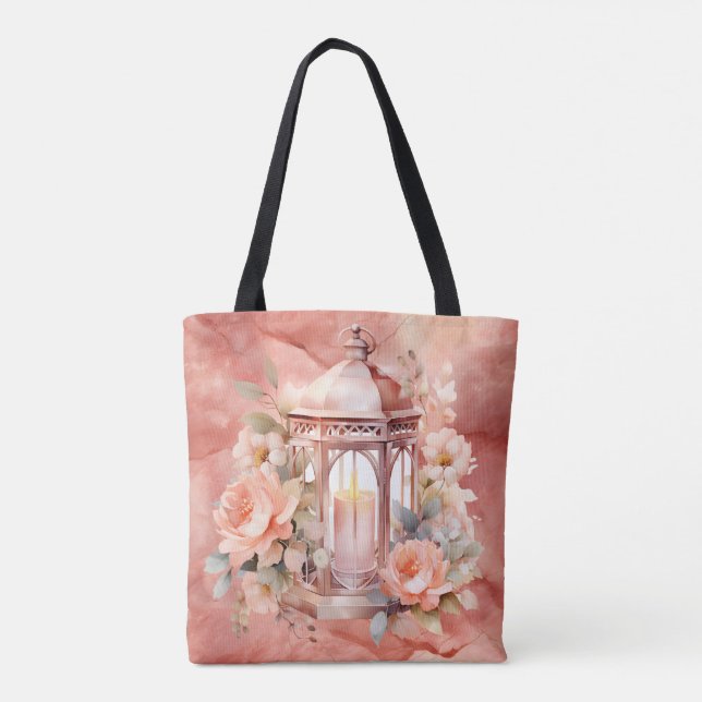 Bolsa Tote Luz Incrível Para Meu Caminho Rosa Marble Shoulder (Verso)