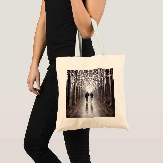 Bolsa Tote Luz, sombras e simetria - sepia (Frente (produto))