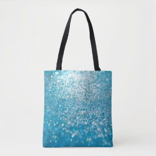 Bolsa Tote Luzes azuis abstrato, fundo artístico.