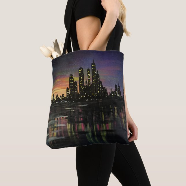 Bolsa Tote Luzes da cidade (Close Up)
