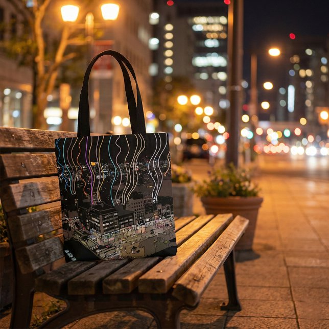 Bolsa Tote Luzes da Cidade de Boston (Criador carregado)