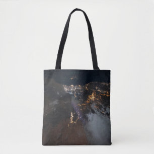 Bolsa Tote Luzes Da Cidade De Jazan E Seus Subúrbios