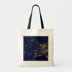 Bolsa Tote Luzes Da Cidade Dos Estados Unidos À Noite.