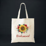 Bolsa Tote Luzes de Cordas Florais de Girassol<br><div class="desc">Esta mala de tote de damas de honra apresenta um girassol e uma design de rosa vermelha com luzes de cordas. Você pode personalizá-lo com um nome. Visite nossa loja para mais produtos com este design que você pode personalizar para suas necessidades.</div>