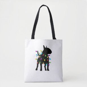 Bolsa Tote Luzes de Natal do Bull Terrier Dog