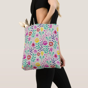 Bolsa Tote Luzes de Protea Floral Block Impressão Millefleur
