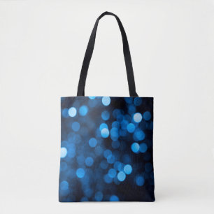 Bolsa Tote Luzes de textura azul-brilho