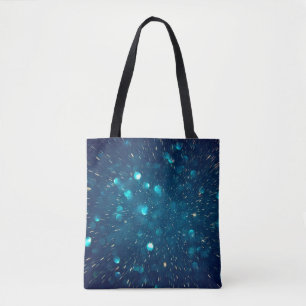 Bolsa Tote Luzes de vintagem brilhantes de azul verde e preto