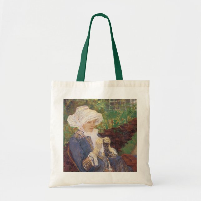 Bolsa Tote Lydia Crocheting no Jardim de Marly, Mary Cassatt (Frente)