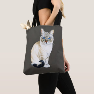 Bolsa Tote Lynx Point Siamese Cat Personalizado