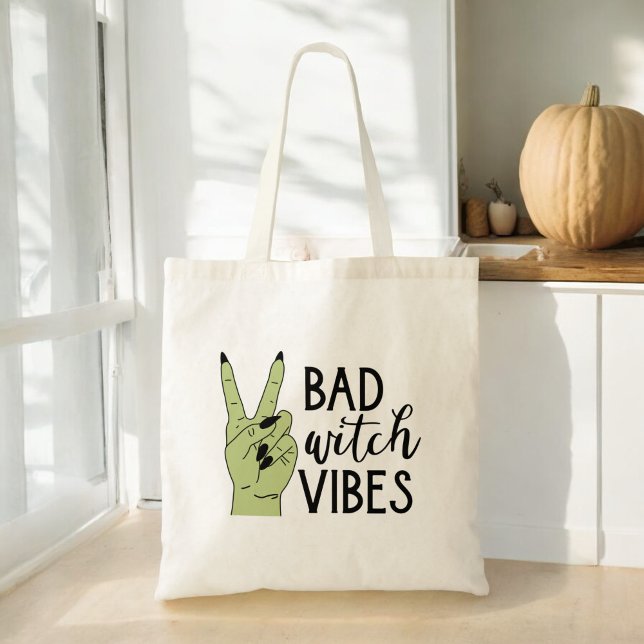 Bolsa Tote Má Bruxa Víbe Moderno Halloween (Criador carregado)