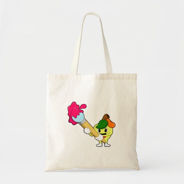 Bolsa Tote Maçã como Pintor com Pintor (Frente)