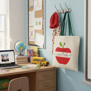 Bolsa Tote maçã de professor personalizada