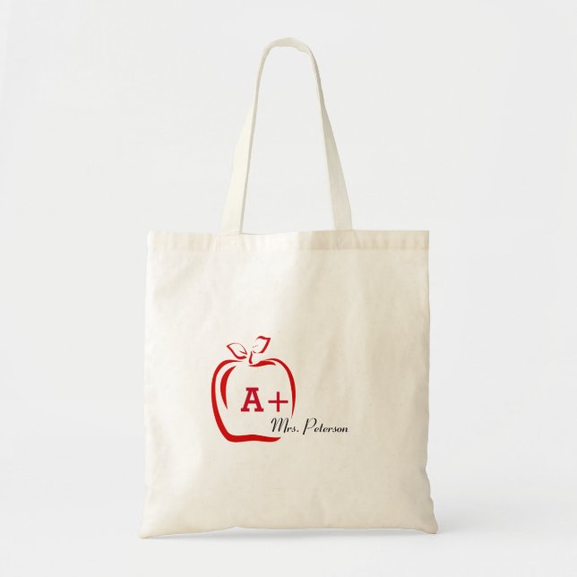 Bolsa Tote Maçã Para Professor (Frente)