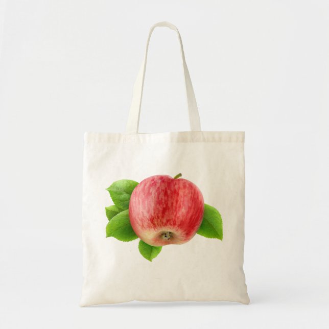 Bolsa Tote Maçã vermelha com folhas (Frente)