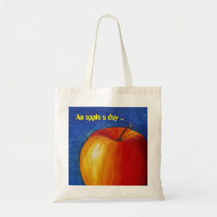 Bolsa Tote Maçã Vermelha - Pintura de Vida Estática