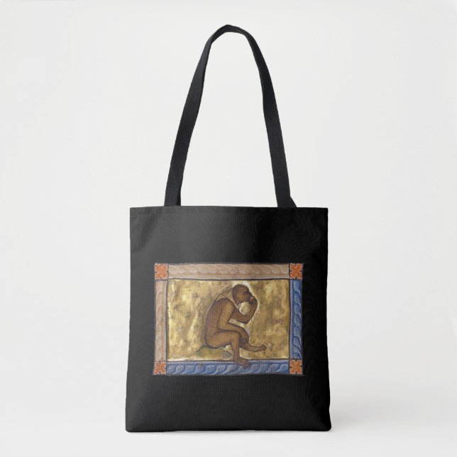 Bolsa Tote Macaco Bestiário Medieval c. 1270 (Frente)