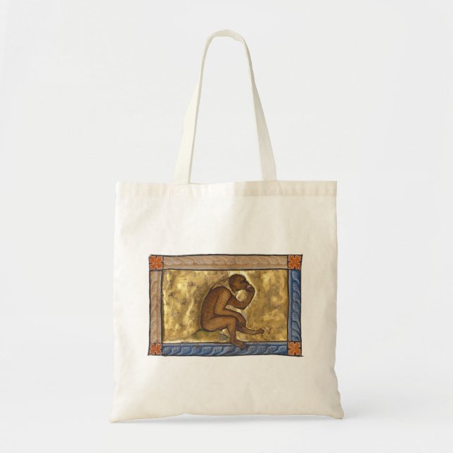 Bolsa Tote Macaco Bestiário Medieval c. 1270 (Frente)
