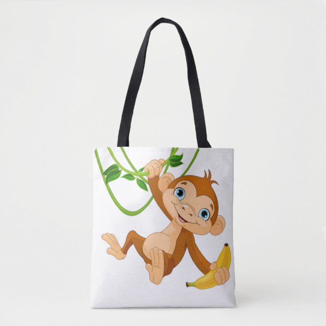 Bolsa Tote Macaco bonito do bebê (Frente)