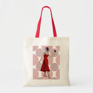 Bolsa Tote Macaco com vestido vermelho