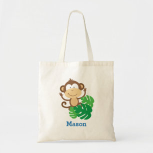 Bolsa Tote Macaco engraçado na sacola da selva