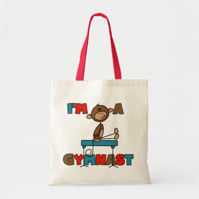 Bolsa Tote Macaco eu sou um Gymnast (Frente)