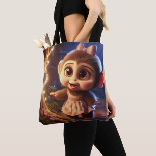 Bolsa Tote Macaco fofo vestido