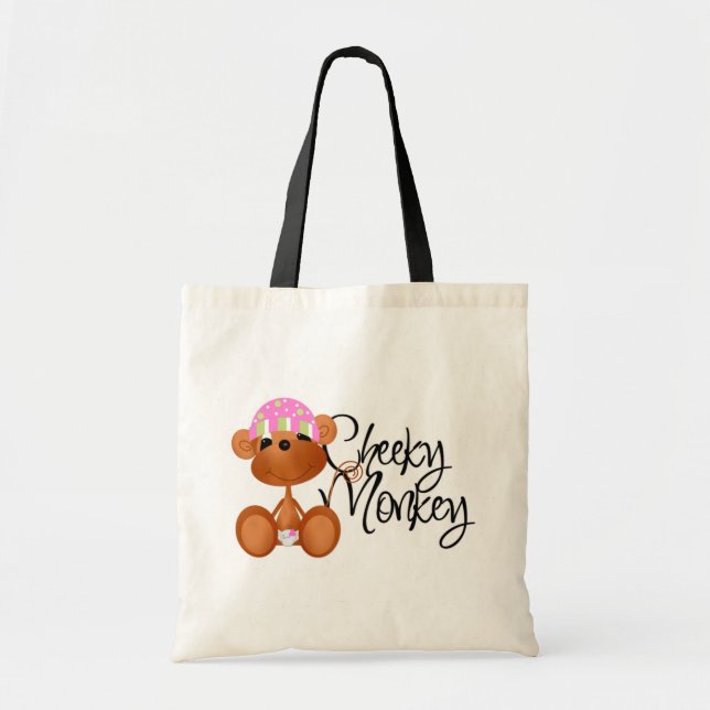 Bolsa Tote Macaco insolente - camiseta e presentes da menina (Frente)