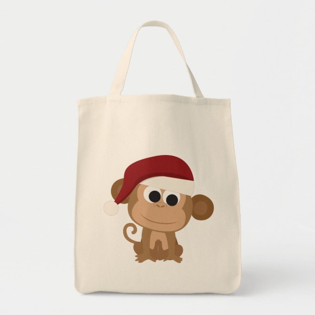 Bolsa Tote Macaco papai noel (Frente)