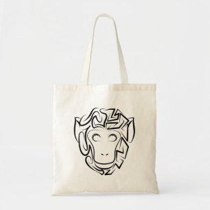 Bolsa Tote Macaco preto e branco tribal