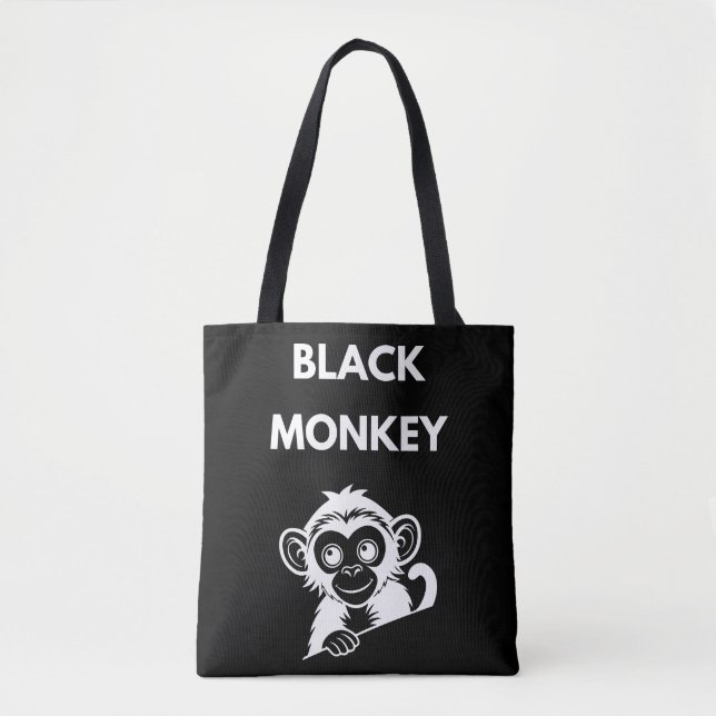 Bolsa Tote Macaco Preto Pequeno e Fofo (Frente)