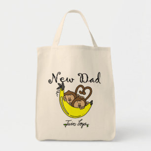 Bolsa Tote Macacos Pai de Camisetas gêmeos e presentes