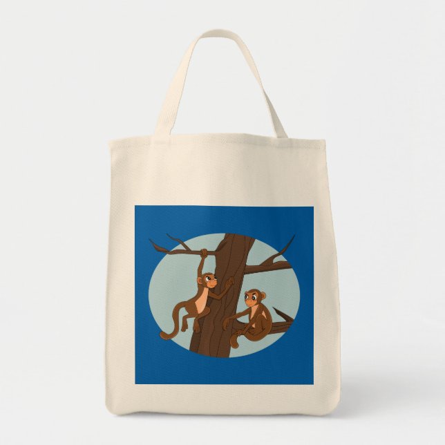 Bolsa Tote Macacos subindo o desenho da árvore (Frente)
