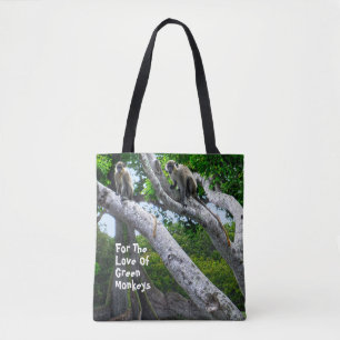 Bolsa Tote Macacos Verdes Barbados Saco de Toque
