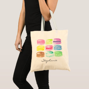Bolsa Tote Macaroon Personalizado Aquarela Feminino