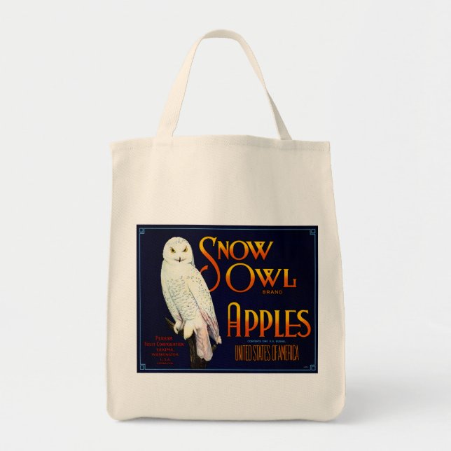 Bolsa Tote Maçãs de Coruja de Neve (Frente)