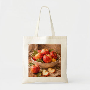 Bolsa Tote Maçãs em Tigela Rústica um Clássico Natureza-Morta