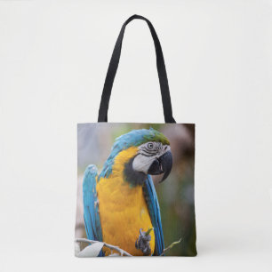 Bolsa Tote Macaw Azul e Amarelo por toda a Impressão