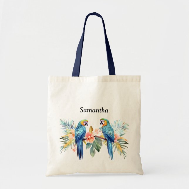 Bolsa Tote Macaw Papagaio Personalizado Tote Bag (Frente)